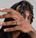 S925 sterling silver braided ring men's hip-hop retro personality open adjustable index finger ring women
