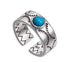 925 sterling silver pattern ring for men hip-hop retro trend personality inlaid turquoise for women open ring