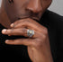 S925 sterling silver light ring men's hip-hop retro personalized index finger ring opening adjustable - MOWTE