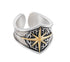 S925 sterling silver light ring men's hip-hop retro personalized index finger ring opening adjustable - MOWTE