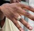 s925 sterling silver smiling face ring five-pointed star smiling face ring men's trendy hip-hop adjustable opening - MOWTE