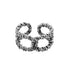 S925 sterling silver hollow twist ring for men and women hip hop open adjustable ring