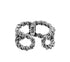 S925 sterling silver hollow twist ring for men and women hip hop open adjustable ring