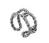 S925 sterling silver hollow twist ring for men and women hip hop open adjustable ring