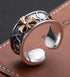 Cross open ring versatile personality S925 sterling silver ring street hip-hop style index finger ring for men - MOWTE