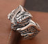 S925 sterling silver domineering faucet ring men's retro flame pattern index finger ring opening adjustable