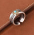 Retro personalized vajra ring for men S925 sterling silver inlaid with turquoise six-character mantra open index finger ring - MOWTE