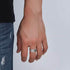 S925 sterling silver wave pattern ring men's trendy punk hip-hop wave index finger ring personalized open ring - MOWTE