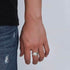 Roman numeral scale ring for men S925 sterling silver hip-hop punk style personalized rivet opening ring