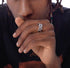 Hand-woven 925 sterling silver ring for men hip hop retro hollow design open adjustable index finger ring for women - MOWTE