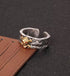 Hip-hop S925 sterling silver skull ring for men and women trendy and personalized street graffiti opening ring - MOWTE