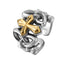 925 sterling silver hollow cross open ring men's high-end texture wide ring hip-hop personality