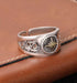 Seiko design starburst ring S925 sterling silver sunflower open ring men's trendy and cool personality - MOWTE