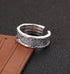 Retro rattan grass pattern open ring for men, trendy 925 sterling silver personalized tree pattern texture engraving ring for women