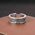 Retro rattan grass pattern open ring for men, trendy 925 sterling silver personalized tree pattern texture engraving ring for women