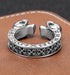 S925 sterling silver double skull ring for women hip hop personalized open ring cross index finger ring for men - MOWTE