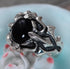 s925 sterling silver ring retro crusade flower black agate personalized men's ring index finger gift