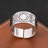 925 sterling silver Indian open ring for men vintage hand-engraved pattern Navajo style wide ring for women - MOWTE