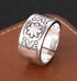 925 sterling silver Indian open ring for men vintage hand-engraved pattern Navajo style wide ring for women - MOWTE