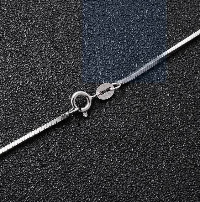 S925 silver snake chain sterling silver platinum plated thin snake bone chain men and women silver clavicle chain trendy - MOWTE