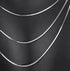 S925 silver snake chain sterling silver platinum plated thin snake bone chain men and women silver clavicle chain trendy - MOWTE