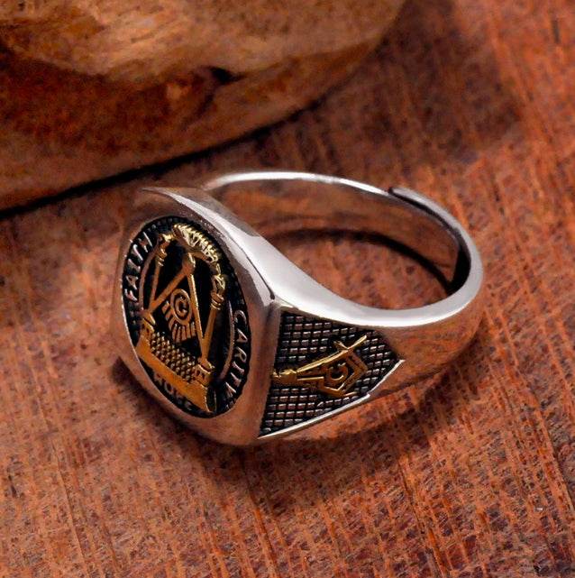 S925 sterling silver ring domineering retro living ring personalized trendy men's jewelry