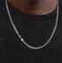 925 sterling silver 3MM chain necklace men's hip-hop thin and versatile silver men's clavicle necklace plain chain trendy - MOWTE