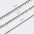 925 sterling silver 3MM chain necklace men's hip-hop thin and versatile silver men's clavicle necklace plain chain trendy - MOWTE