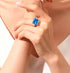 Luxury 8A zircon cushion cut gemstone ring 925 silver high carbon diamond - MOWTE