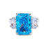 Luxury 8A zircon cushion cut huge gemstone ring 925 silver high carbon diamond