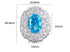 Oval cut huge Luxury 8A zircon gemstone ring 925 silver high carbon diamond - MOWTE