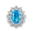 Oval cut huge Luxury 8A zircon gemstone ring 925 silver high carbon diamond - MOWTE