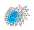 Oval cut huge Luxury 8A zircon gemstone ring 925 silver high carbon diamond - MOWTE