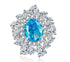 Oval cut huge Luxury 8A zircon gemstone ring 925 silver high carbon diamond - MOWTE