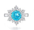 Round cut huge Luxury 8A zircon gemstone ring 925 silver high carbon diamond - MOWTE