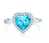 Heart cut huge Luxury 8A zircon gemstone ring 925 silver high carbon diamond