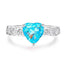 Heart cut huge Luxury 8A zircon gemstone ring 925 silver high carbon diamond