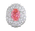 Padparadscha pink oval cut 925 sterling silver ring for women colored huge gemstones high carbon full diamond - MOWTE