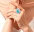 Oval cut huge Luxury 8A zircon gemstone ring 925 silver high carbon diamond - MOWTE