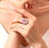 Padparadscha pink oval cut 925 sterling silver ring for women colored huge gemstones high carbon full diamond - MOWTE