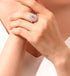 Padparadscha pink oval cut 925 sterling silver ring for women colored gemstones high carbon full diamond - MOWTE