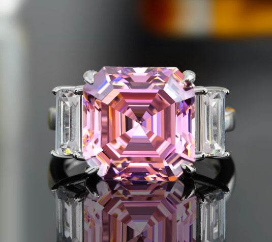 7ct high carbon diamond ring temperament high-end wedding ring s925 silver