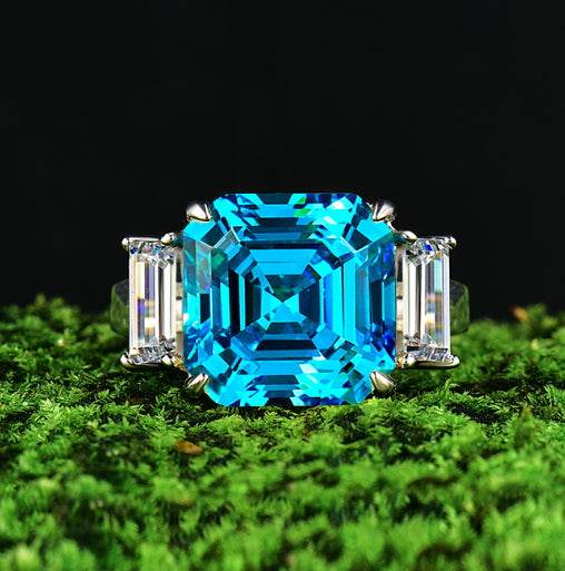 7ct high carbon diamond ring temperament high-end wedding ring s925 silver - MOWTE