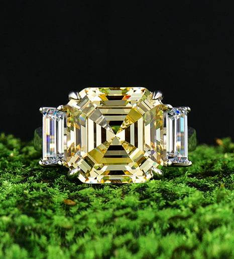 7ct high carbon diamond ring temperament high-end wedding ring s925 silver - MOWTE