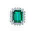 Emerald 9 carat high carbon diamond ring wedding ring