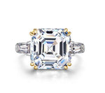 Luxurious square high carbon diamond 7 carat ring jewelry cushion cut wedding ring