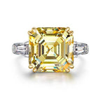 Luxurious square high carbon diamond 7 carat ring jewelry cushion cut wedding ring