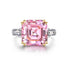 Luxurious square high carbon diamond 7 carat ring jewelry cushion cut wedding ring