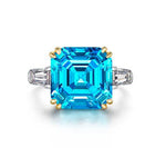 Luxurious square high carbon diamond 7 carat ring jewelry cushion cut wedding ring