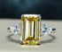 Emerald Cut 5 Carat Sugar Cube Diamond Engagement Ring for Women